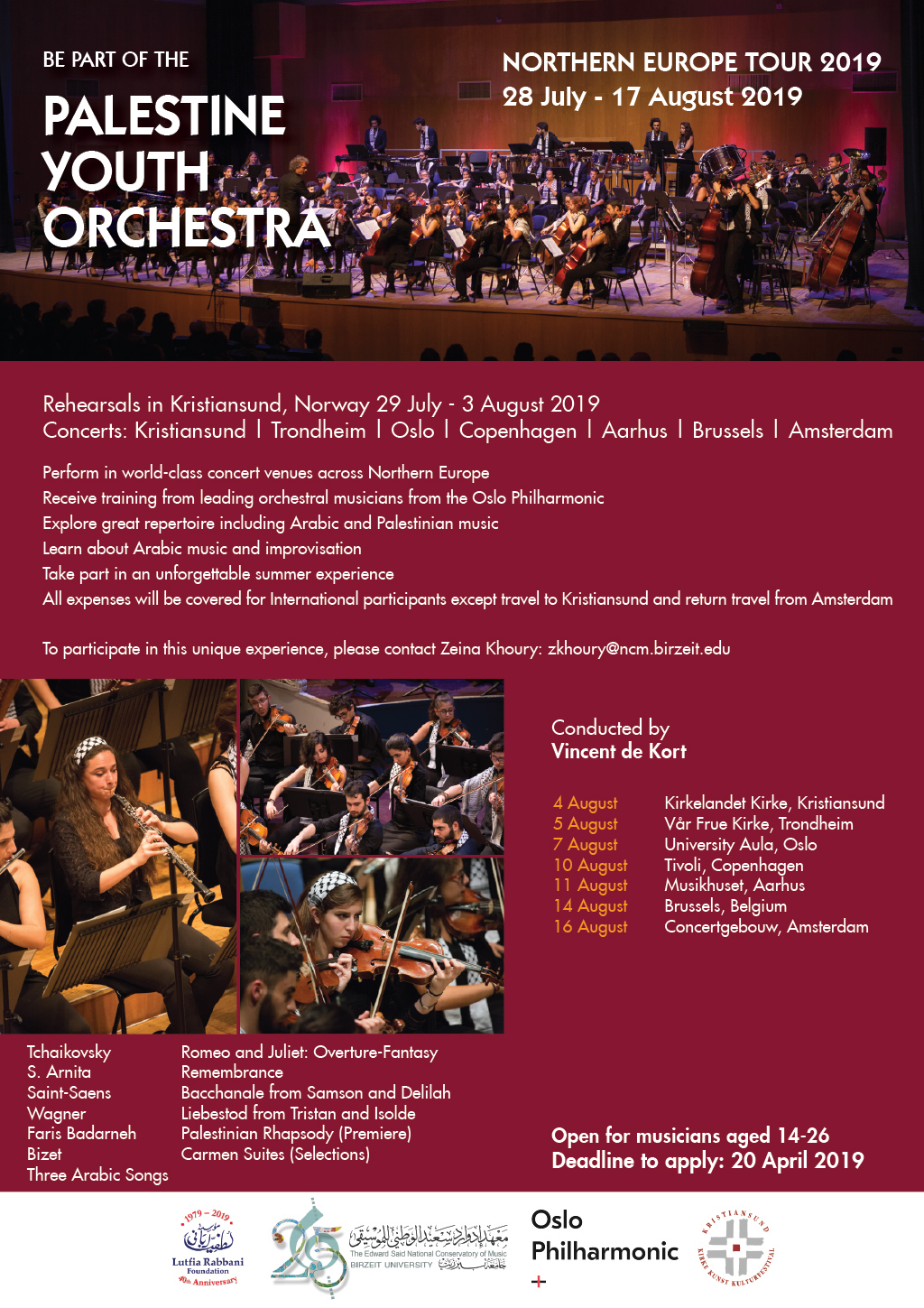 Join the Palestinian Youth Orchestra’s Northern European Tour 2019